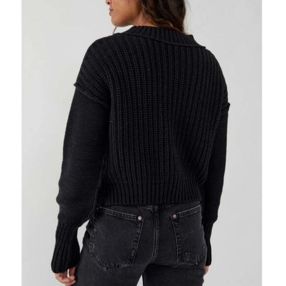 NWT Free People Bell Song Knit Pullover Sweater in Black Sz XS - Picture 10 of 10